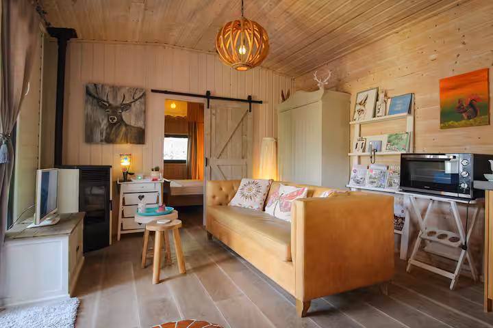 Scandinavian Forest Cabin — Living room