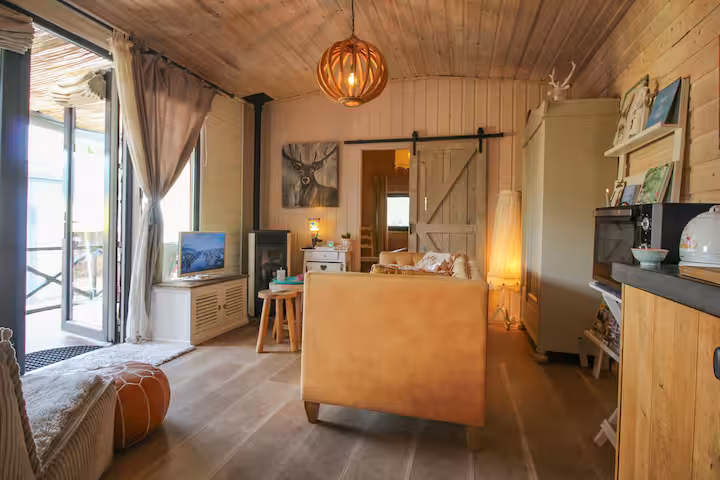 Scandinavian Forest Cabin — Living room
